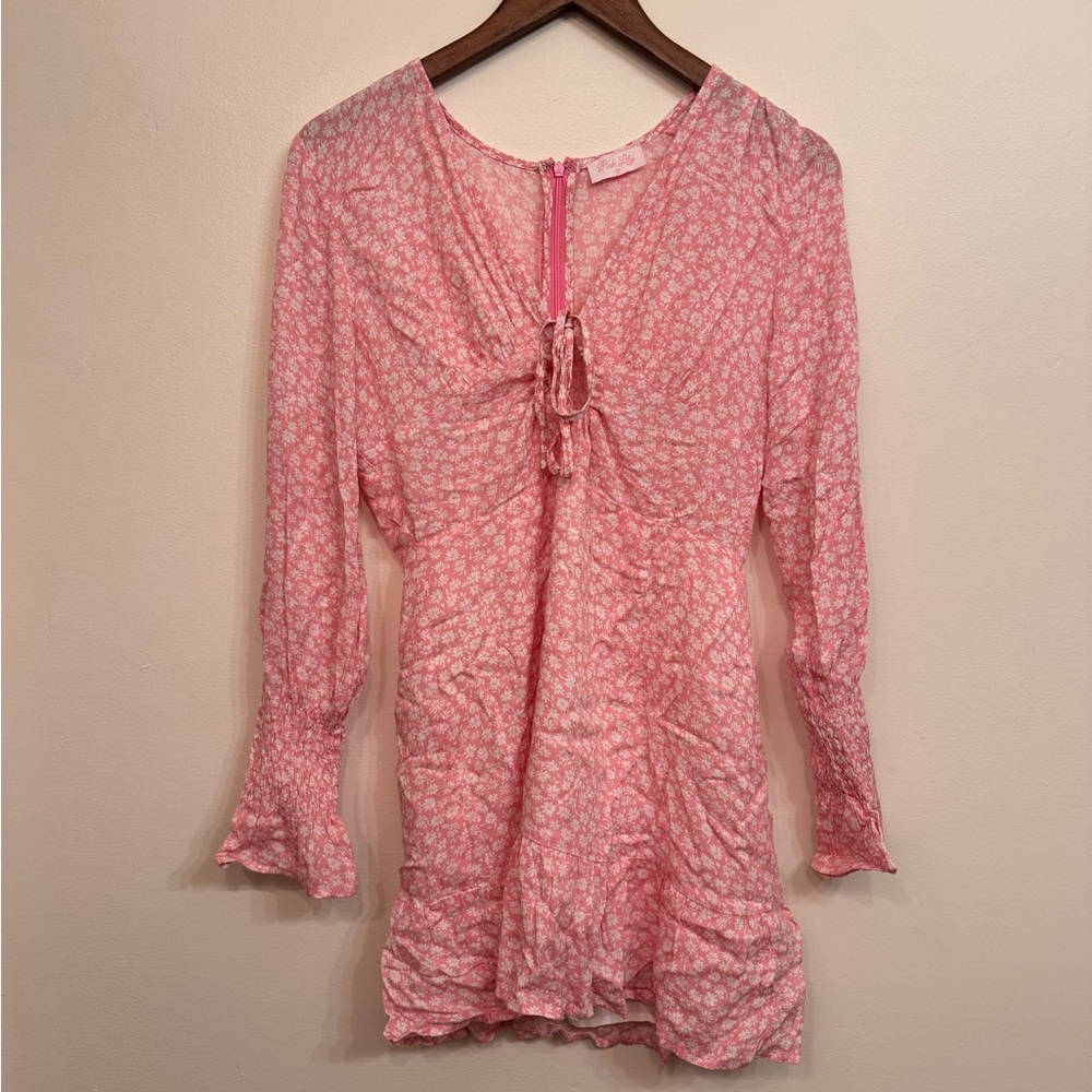Pink Lily Floral Summer Dress Size Medium